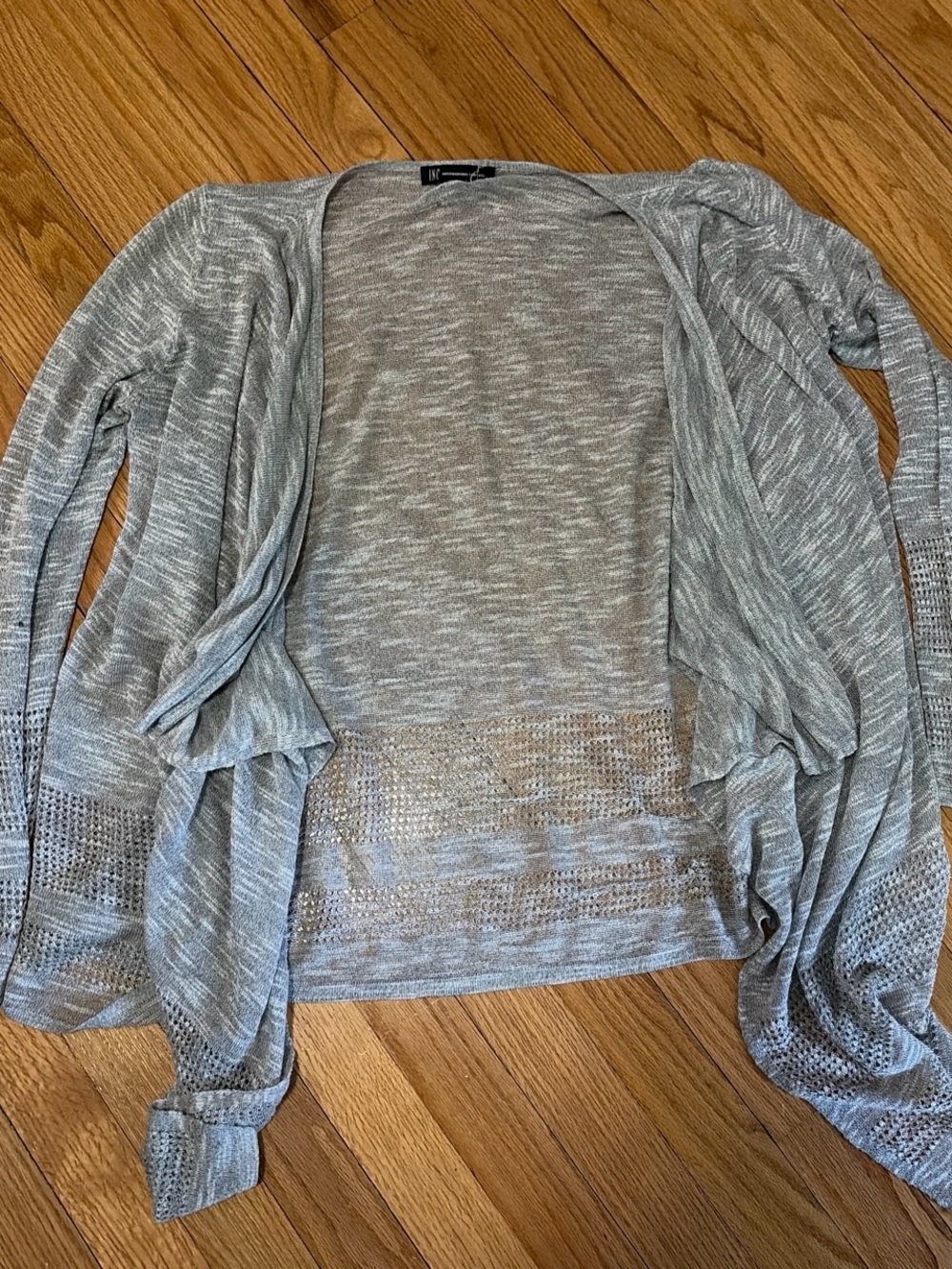 Light Gray Open-Front Women's Cardigan Sweater